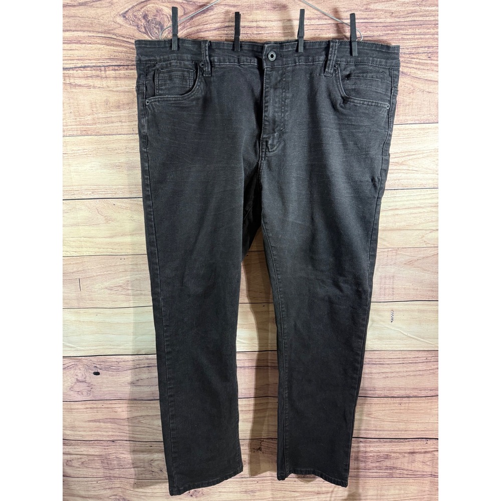 Kenneth Cole New York Mens Regular Fit Black Denim Jeans 42x32